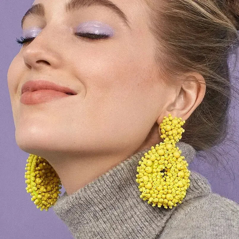 MANILAI Boho Fashion Beads Drop Earrings For Women Handmade Beaded Dangle Statement Earring Jewelry Gifts Wholesale - LUXLIFE BRANDS