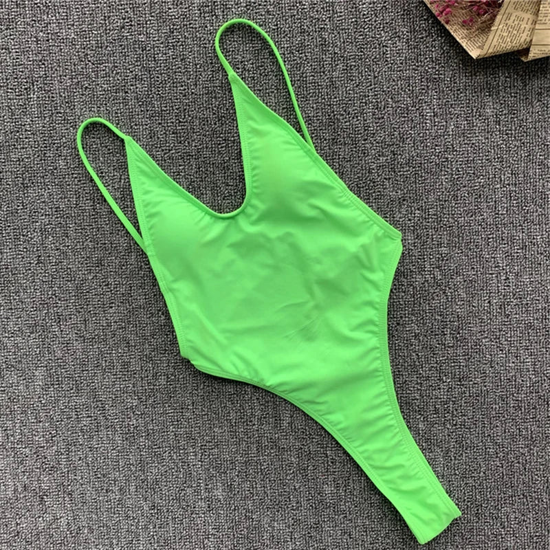 Sexy Extreme Micro String Backless Monokini Women Thong Swimwear One Piece Swimsuit Female High Cut Bathing Suit Swim Beachwear