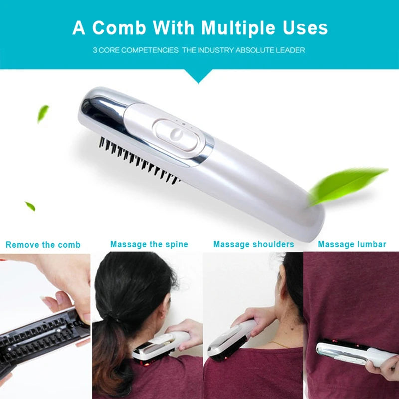 Laser Hair Growth Comb Treatment Hair Loss Regrowth Massager Therapy Infrared Stimulator Device Laser Comb  Head Massager