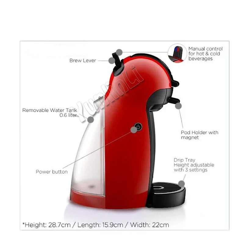 Italian espresso machine coffee machine 220V 15 bar Semi-automatic Household Capsule Coffee Machine LUXLIFE BRANDS