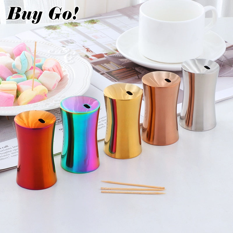 Fashion European Style Y-Shaped Stainless Steel Toothpick Holder Rainbow Home Toothpick Box Table Decoration Kitchen Accessories