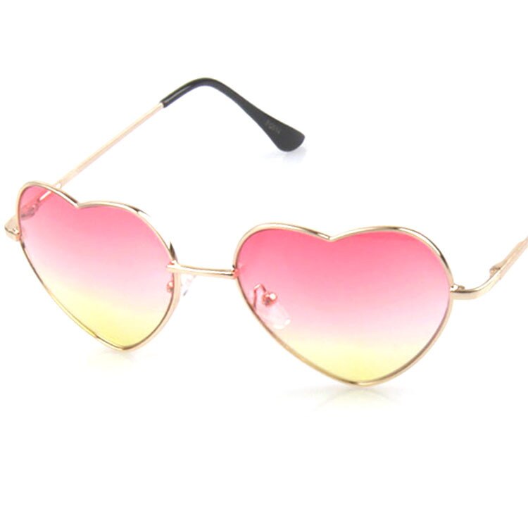 Metal Gradient Heart Shaped Sunglasses UV400