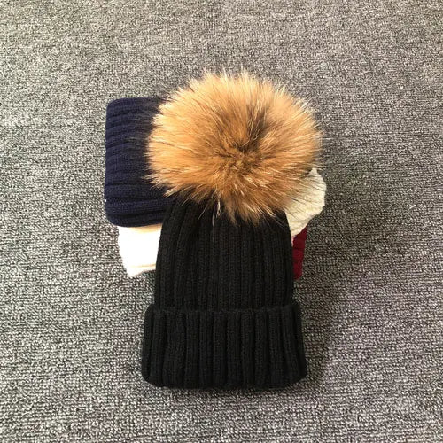 LUXKIDS Winter Classic Fur Pom Hat LUXLIFE BRANDS