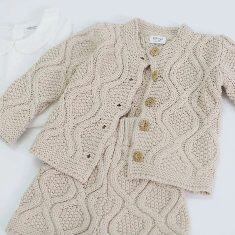 Toddler Baby Boys Girls Clothing Sets Fall Winter Cardigan Sweater+Shorts Infant Baby Girls Boys Knit Suit Korean Style LUXLIFE BRANDS
