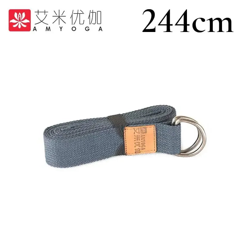 deluxe extra long cotton yoga strap with D-ring free shipping