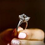 Luxury Ladies Jewelry Ring 5 Carat Emerald Moissanite 925 Sterling Silver Wedding Fashion Engagement Rings Luxlife Brands