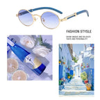 CATERSIDE 2022 Luxury Brand Designer Glasses Man Retro Classic Round Oval Sunglasses Men Fashion Popular Travel Wooden Shades LUXLIFE BRANDS
