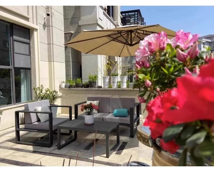 Modern Luxury Aluminum Alloy Leisure Sofa Set Waterproof Sunshade for Outdoor Patio Garden Terrace Sunroom Living Room Luxlife Brands