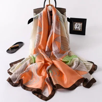 Luxury brand hijab summer women scarves soft long print silk scarves lady shawl and wrap 2022 pashmina bandana beach stoles