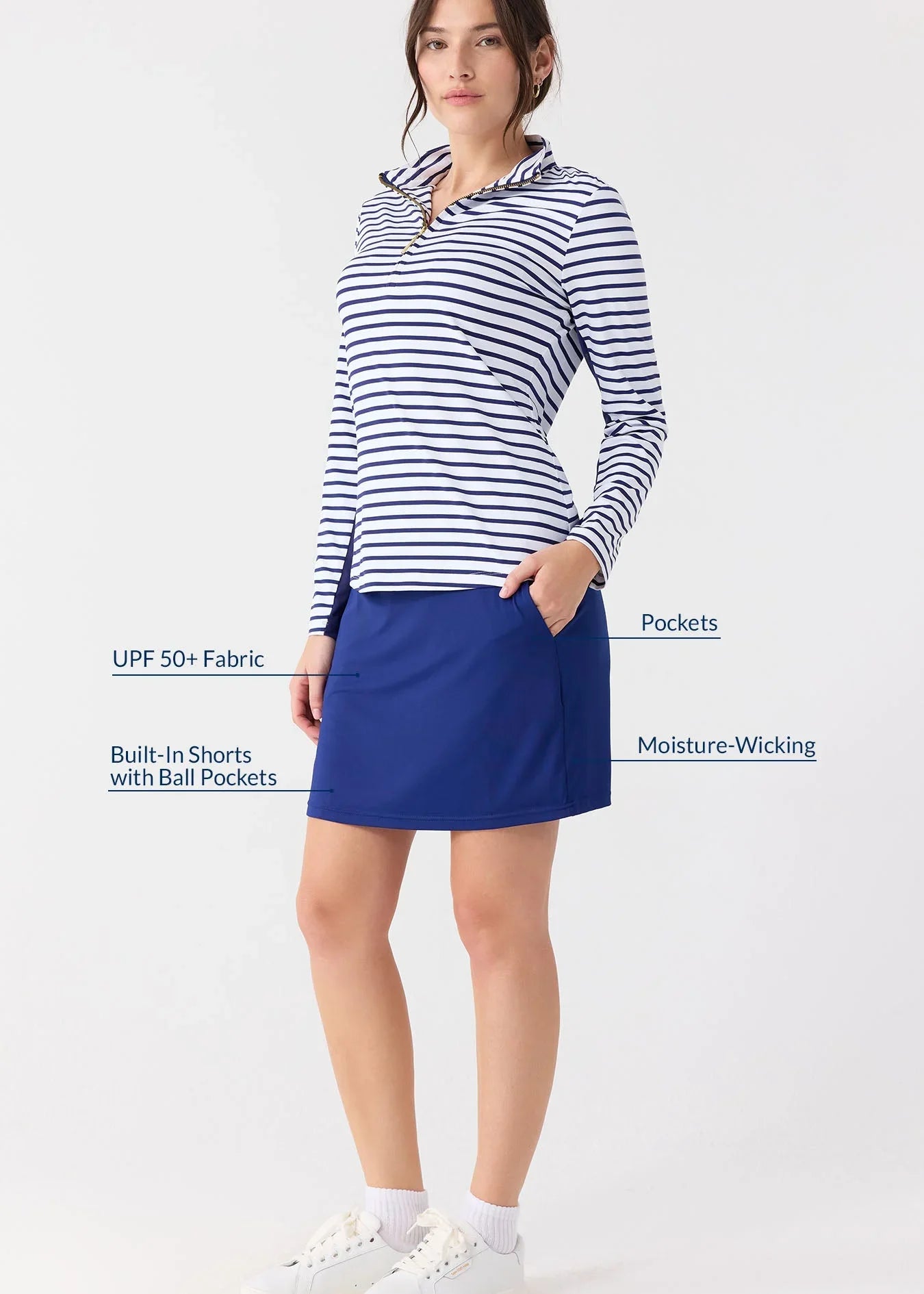 Navy 15" Skort