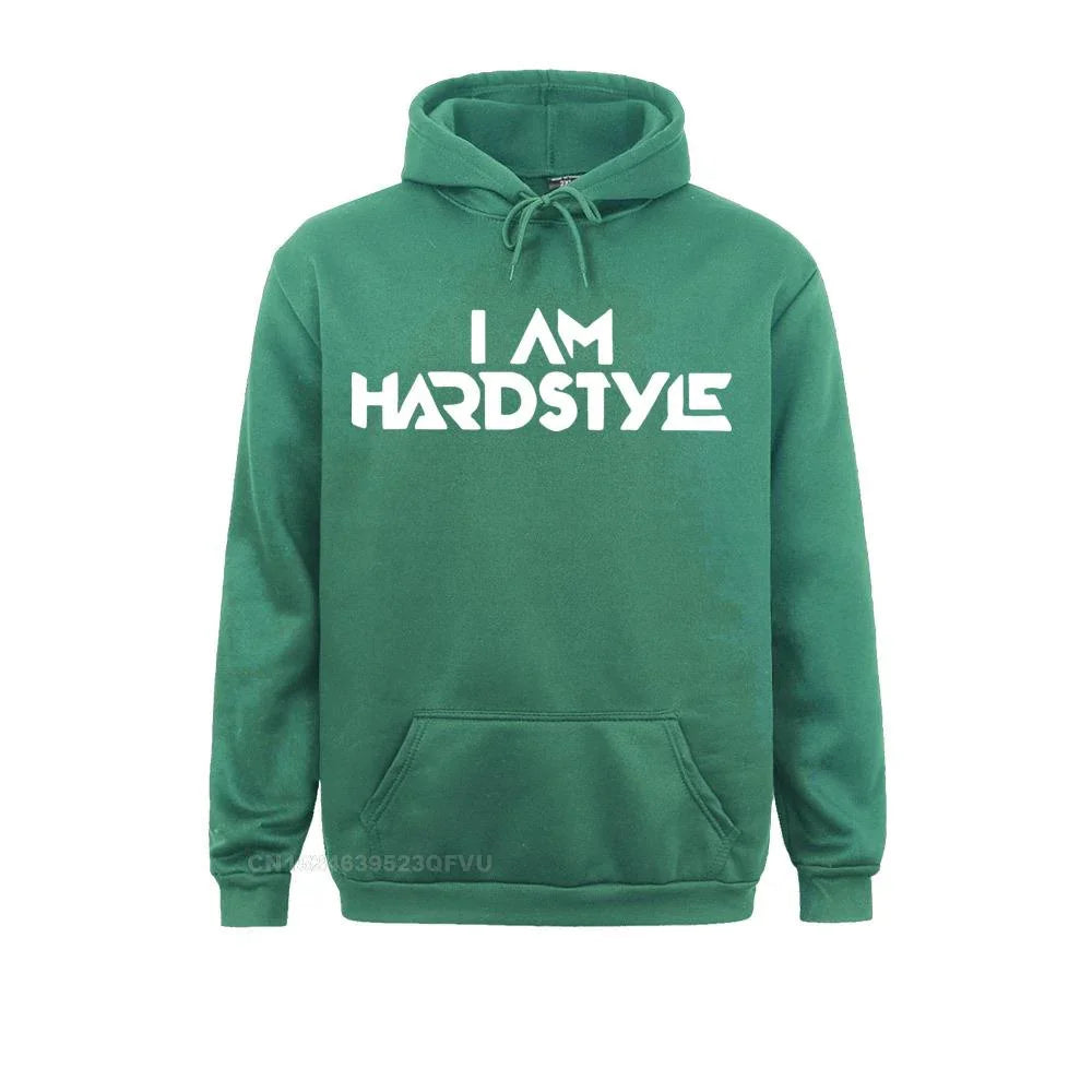 I Am Hardstyle Men Women Music Defqon Hardcore Dance Dj Techno Club Party Edm Pullover Hoodie Hoodie Premium Cotton Tops LUXLIFE BRANDS