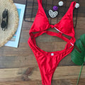 Sexy Cut Out One Piece Swimsuit Women Swimwear Thong Bathing Suit Black Red Green Swimming Beachwear Monokini Luxlife Brands