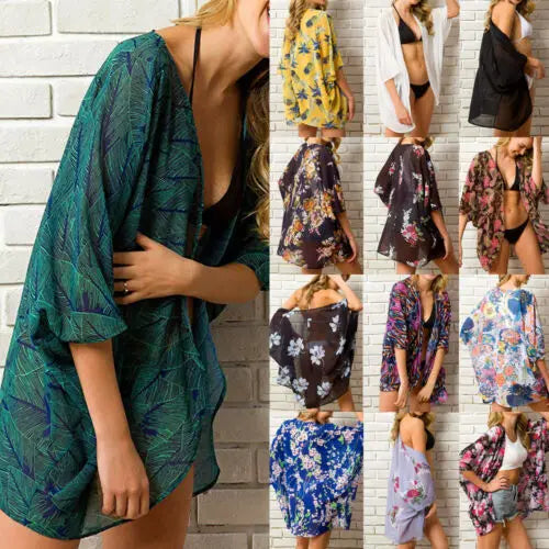 Boho Floral Beach Kimono