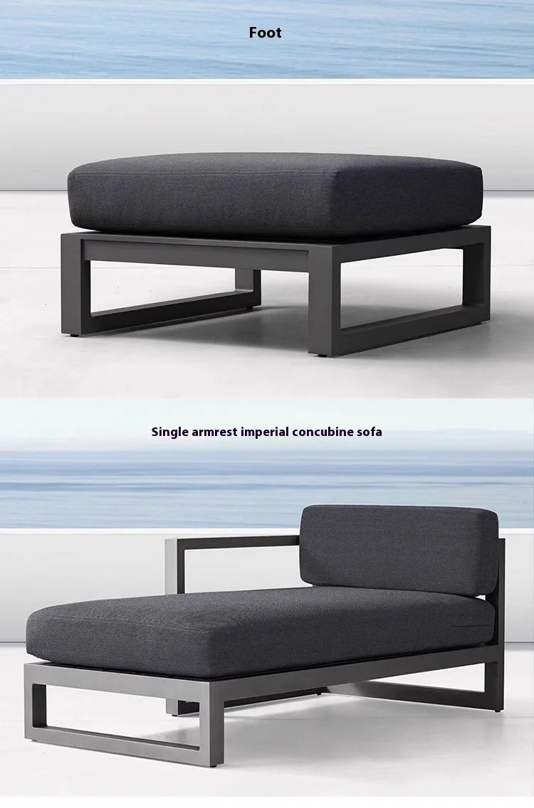 Modern Luxury Aluminum Alloy Leisure Sofa Set Waterproof Sunshade for Outdoor Patio Garden Terrace Sunroom Living Room Luxlife Brands