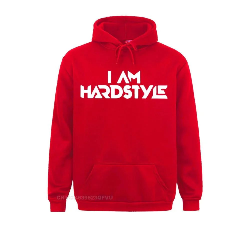I Am Hardstyle Men Women Music Defqon Hardcore Dance Dj Techno Club Party Edm Pullover Hoodie Hoodie Premium Cotton Tops LUXLIFE BRANDS