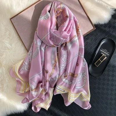Luxury brand hijab summer women scarves soft long print silk scarves lady shawl and wrap 2022 pashmina bandana beach stoles