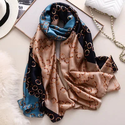 Luxury brand hijab summer women scarves soft long print silk scarves lady shawl and wrap 2022 pashmina bandana beach stoles