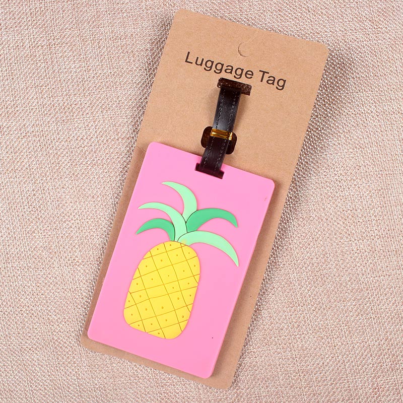 Pineapple Travel Accessories Creative Luggage Tag Silica Gel Suitcase ID Address Holder Baggage Boarding Tags Portable Label