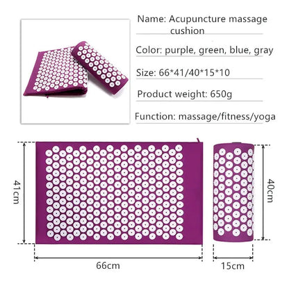 Massager Yoga Mat Cushion acupressure Massage Mat Sets Spike Fitness yoga Pilates Relieve Stress Back Pain Applicator kuznetsov