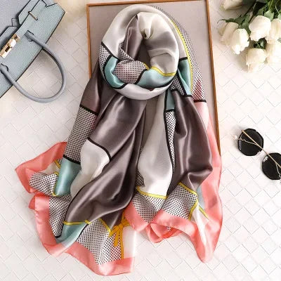 Luxury brand hijab summer women scarves soft long print silk scarves lady shawl and wrap 2022 pashmina bandana beach stoles