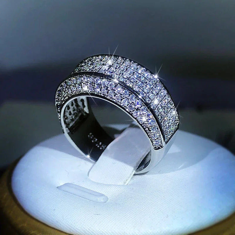 LUX White Zircon 925 Sterling Silver Ring LUXLIFE BRANDS