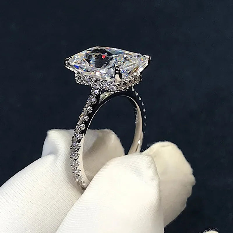 Luxury Radiant Cut 4ct Diamond cz 925 Sterling Silver Ring Luxlife Brands