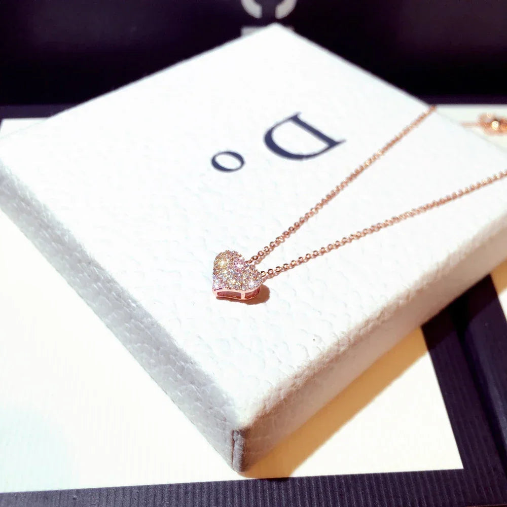 High Quality AAA Zircon Love Pendant Necklace LUXLIFE BRANDS