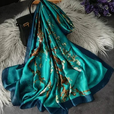 Luxury brand hijab summer women scarves soft long print silk scarves lady shawl and wrap 2022 pashmina bandana beach stoles