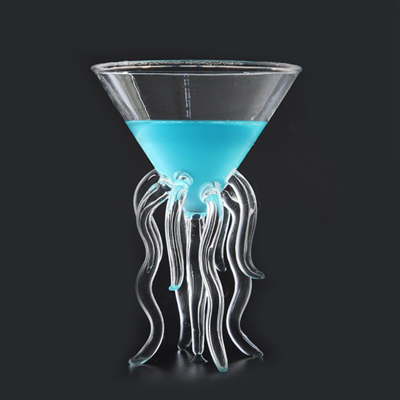 2022 New Octopus Cocktail Glass Transparent Jellyfish Glass Cup Juice Glass