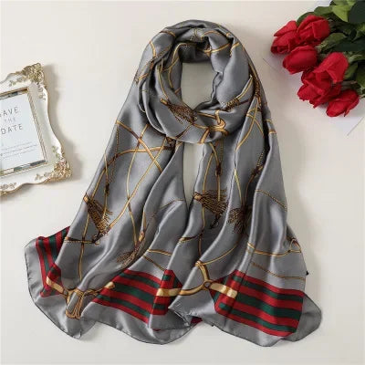 Luxury brand hijab summer women scarves soft long print silk scarves lady shawl and wrap 2022 pashmina bandana beach stoles