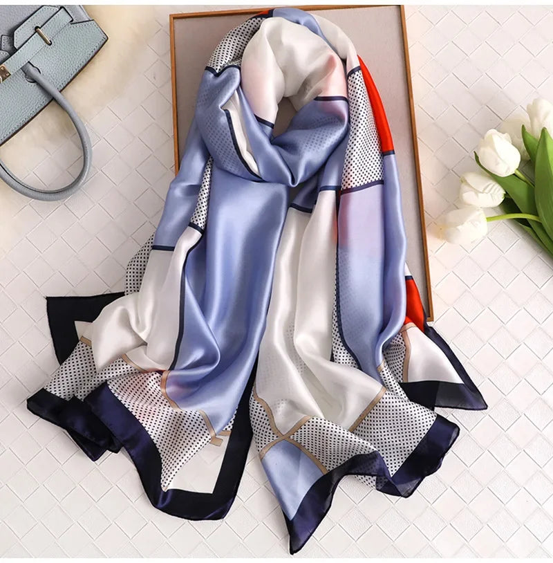 Luxury brand hijab summer women scarves soft long print silk scarves lady shawl and wrap 2022 pashmina bandana beach stoles