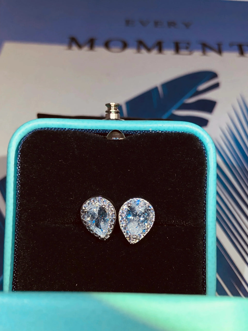 925 Sterling Silver AAA Zircon Water Drop Earrings