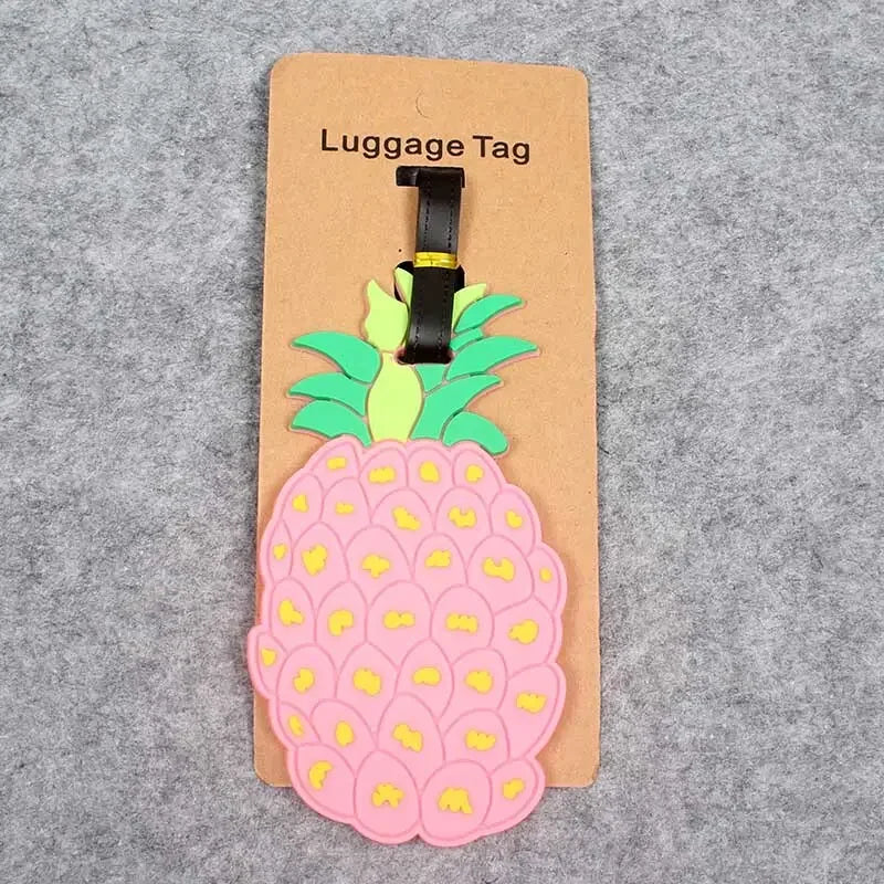 Pineapple Travel Accessories Creative Luggage Tag Silica Gel Suitcase ID Address Holder Baggage Boarding Tags Portable Label