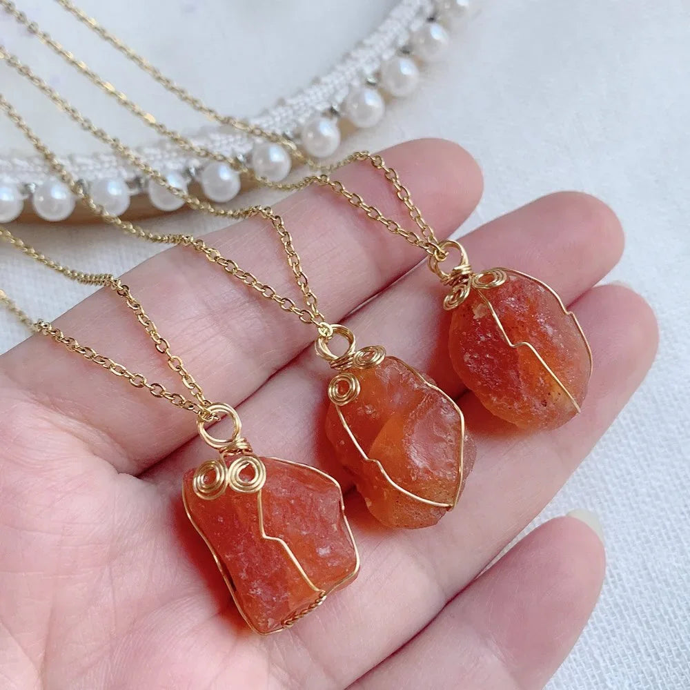 Carnelian Crystal Necklace Women LUXLIFE BRANDS
