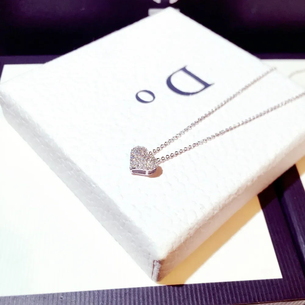 High Quality AAA Zircon Love Pendant Necklace LUXLIFE BRANDS