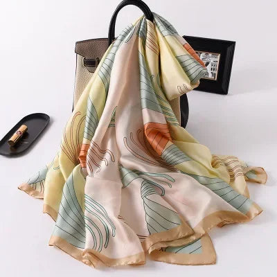 Luxury brand hijab summer women scarves soft long print silk scarves lady shawl and wrap 2022 pashmina bandana beach stoles