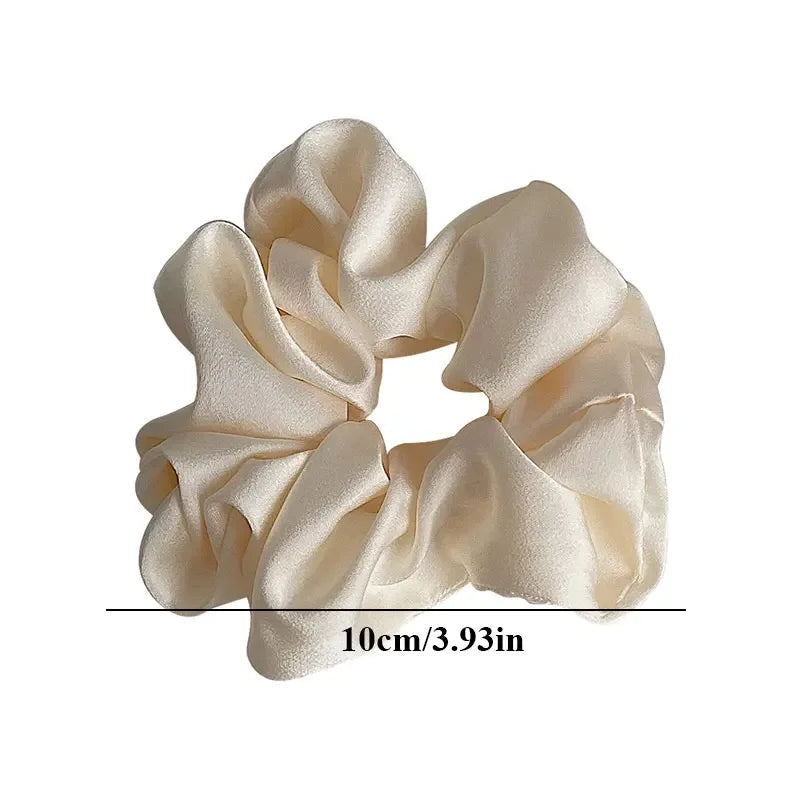 Women Silk Scrunchie Elastic Handmade Multicolor Hair Band Ponytail Holder Headband Hair Accessories 1PC Satin Silk Solid Color LUXLIFE BRANDS