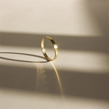 14K Gold Filled 2.25mm Flat Ring Boho Gold Jewelry Minimalist Knuckle Ring Anillos Mujer Gold Accessories Rings for Women