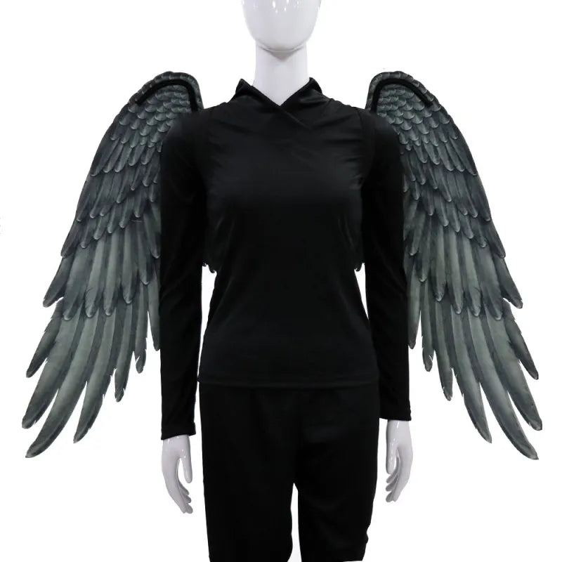 Halloween 3D Big Wing Non-Woven Fabric Angel Devil Adult  Mardi Gras Theme Party  Large Black Wing Costume Cosplay Accessories LUXLIFE BRANDS