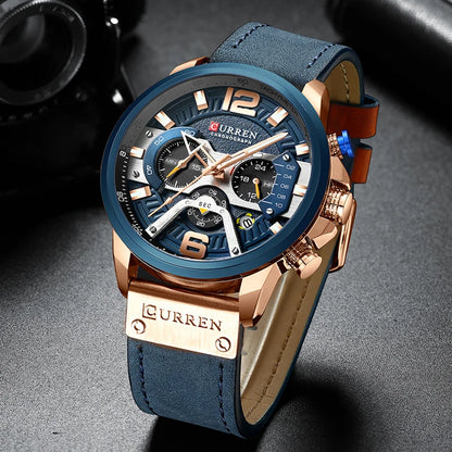 Luxury Men’s Leather Wrist Watch LUXLIFE BRANDS