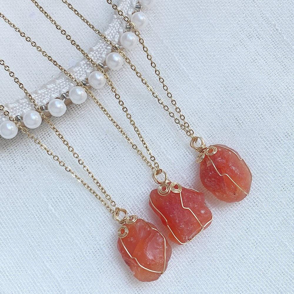 Carnelian Crystal Necklace Women LUXLIFE BRANDS