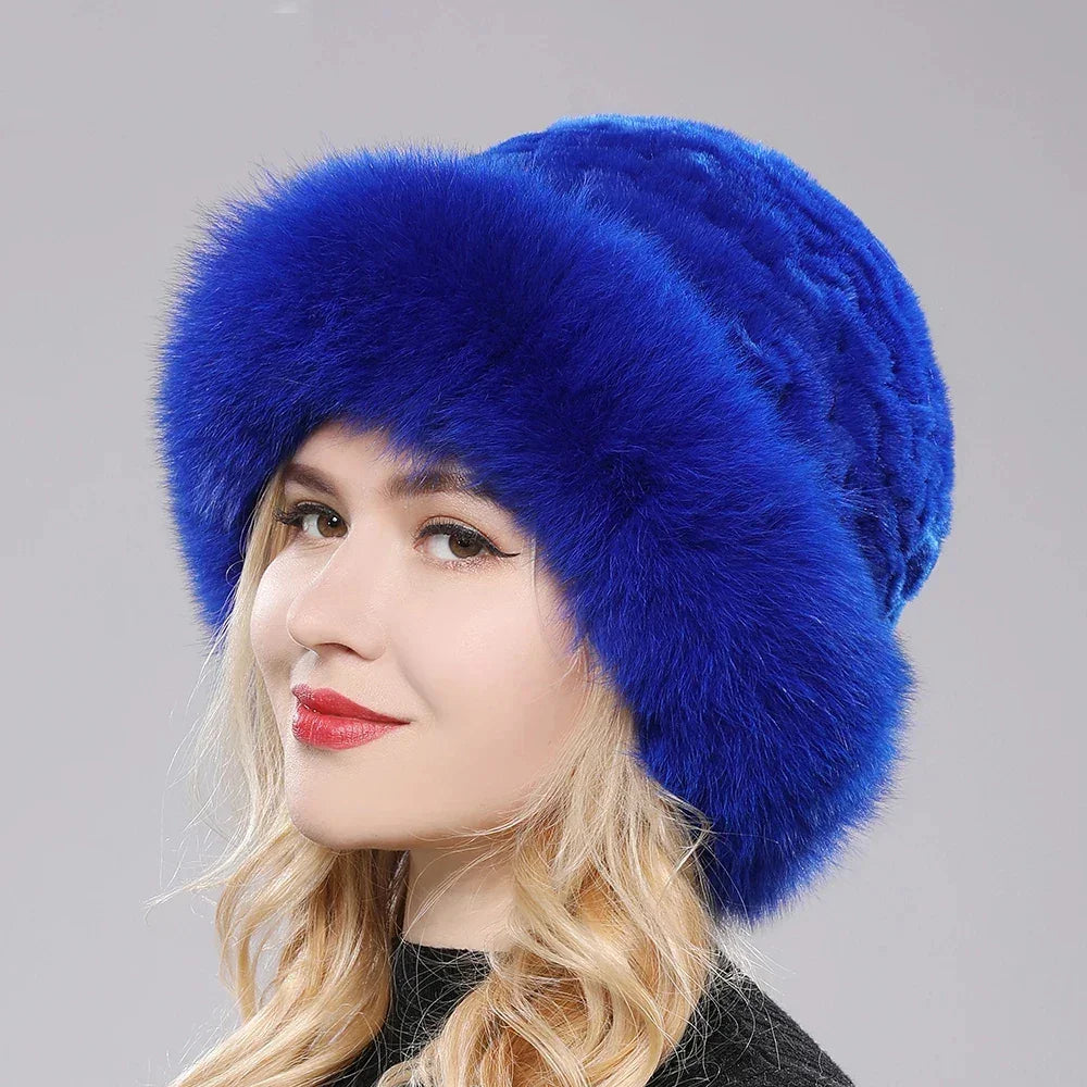 Bella Rabbit Fur Hat LUXLIFE BRANDS