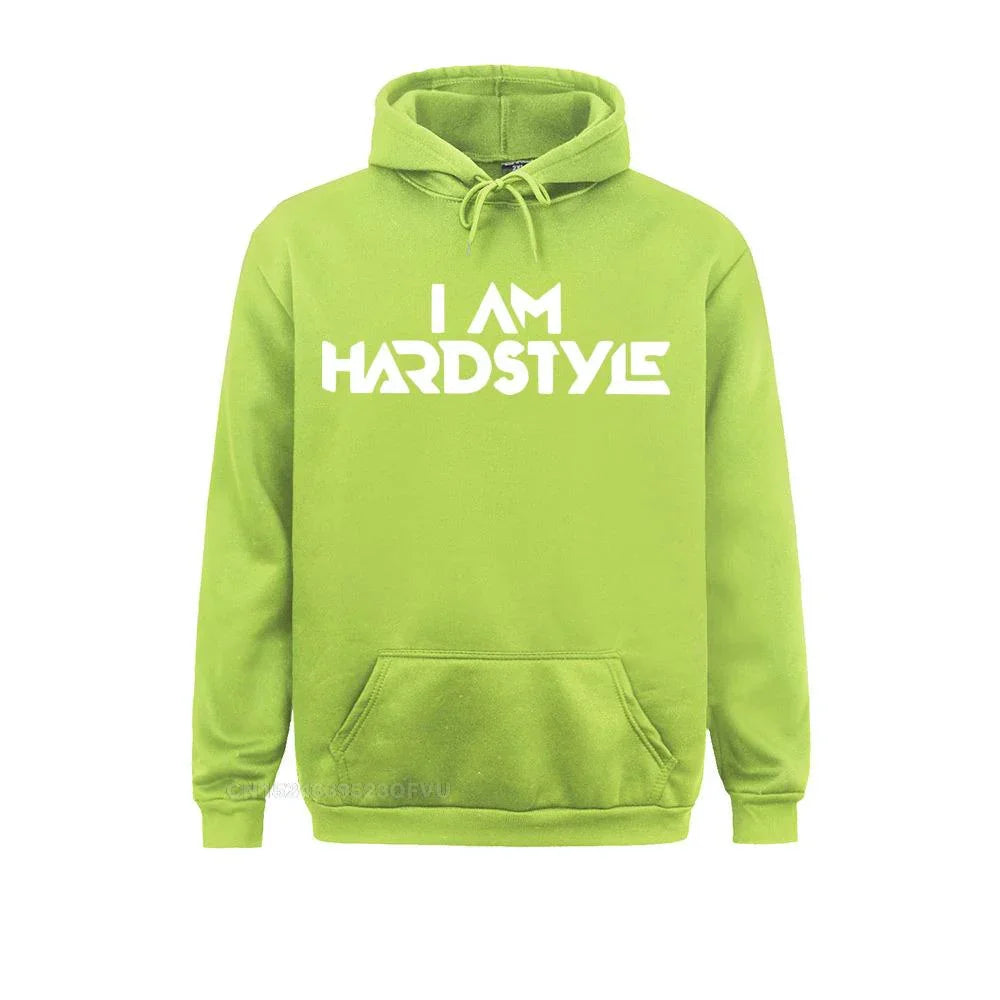 I Am Hardstyle Men Women Music Defqon Hardcore Dance Dj Techno Club Party Edm Pullover Hoodie Hoodie Premium Cotton Tops LUXLIFE BRANDS