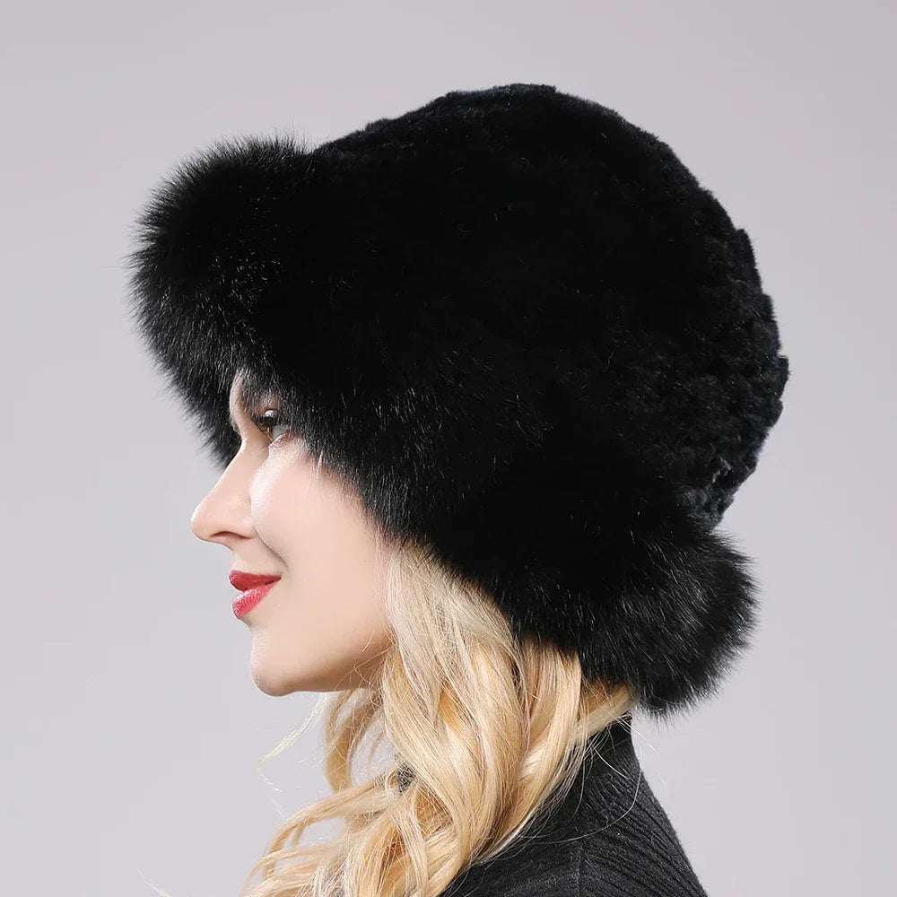Bella Rabbit Fur Hat LUXLIFE BRANDS