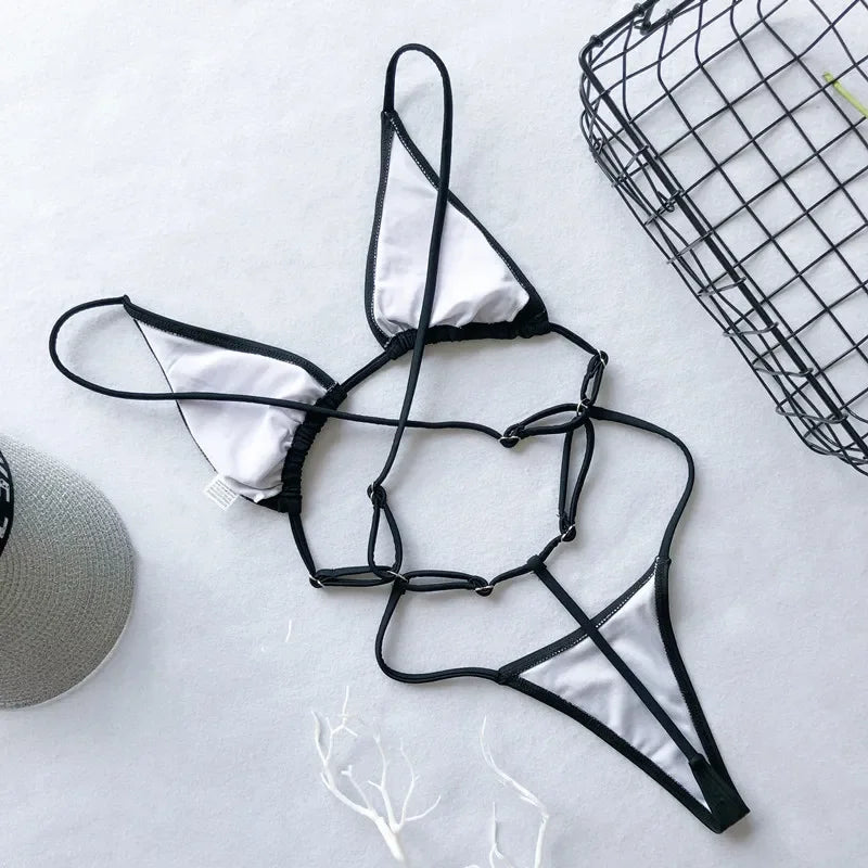 Sexy Backless Micro Bikini Set Women's Swimsuits Bandage Push Up Bikinis Brazilian Mini Swimwear Bathing Suit Biquini Bodysuit