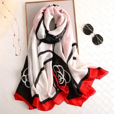 Luxury brand hijab summer women scarves soft long print silk scarves lady shawl and wrap 2022 pashmina bandana beach stoles