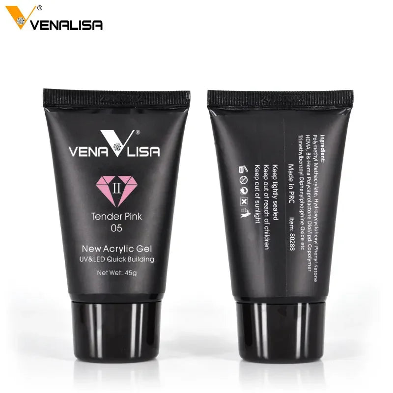 Venalisa Poly Nail Gel Nail Art French Nail Constraction Jelly Builder Extension Gel Acrylic Slip Solutions Clearnser Remover LUXLIFE BRANDS