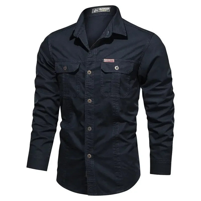 New Men&#39;s Casual Shirt 5XL 6XL Male Overshirt 2020 Military Cotton Shirts Men Brand Clothing Leisure Shirt Blouse AF1388