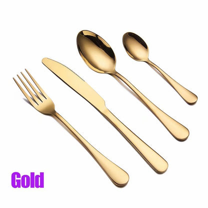 Tableware Gold Cutlery Set Dinnerware Set 304 Stainless Steel Black Gold Cutlery Set Knife Fork Set Tableware Silverware