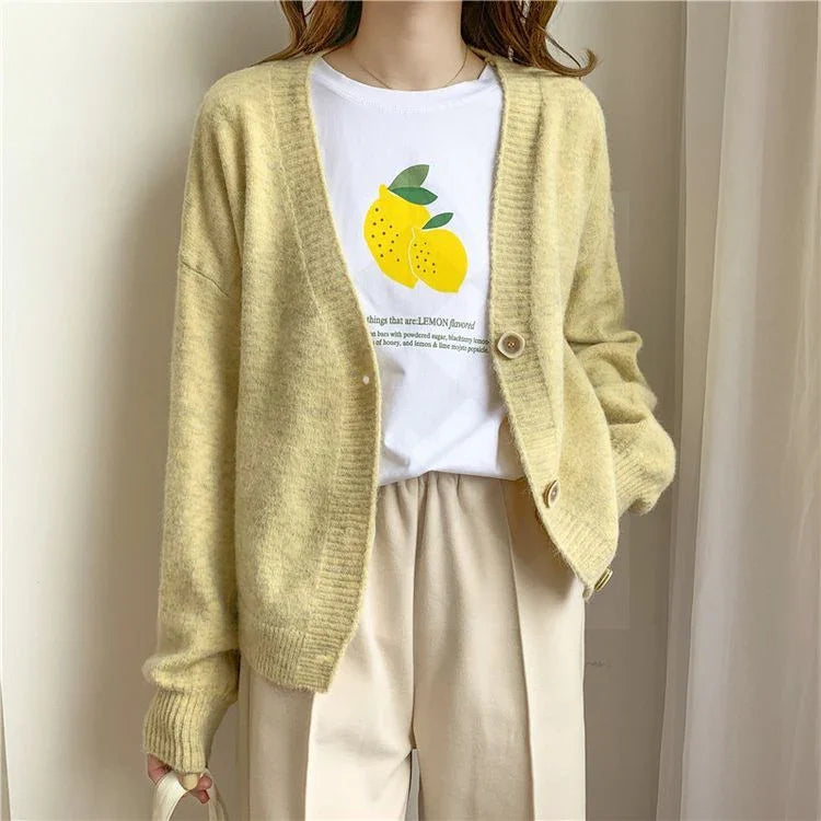 H.SA Women Sweater Cardigans Spring Solid Cashmere Sweater Coat Chic Korean style Casual Cardigans Roupa Jacket sueters mujer LUXLIFE BRANDS